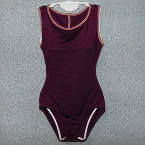 Crown Magenta Pink Snap Neck Leotard M